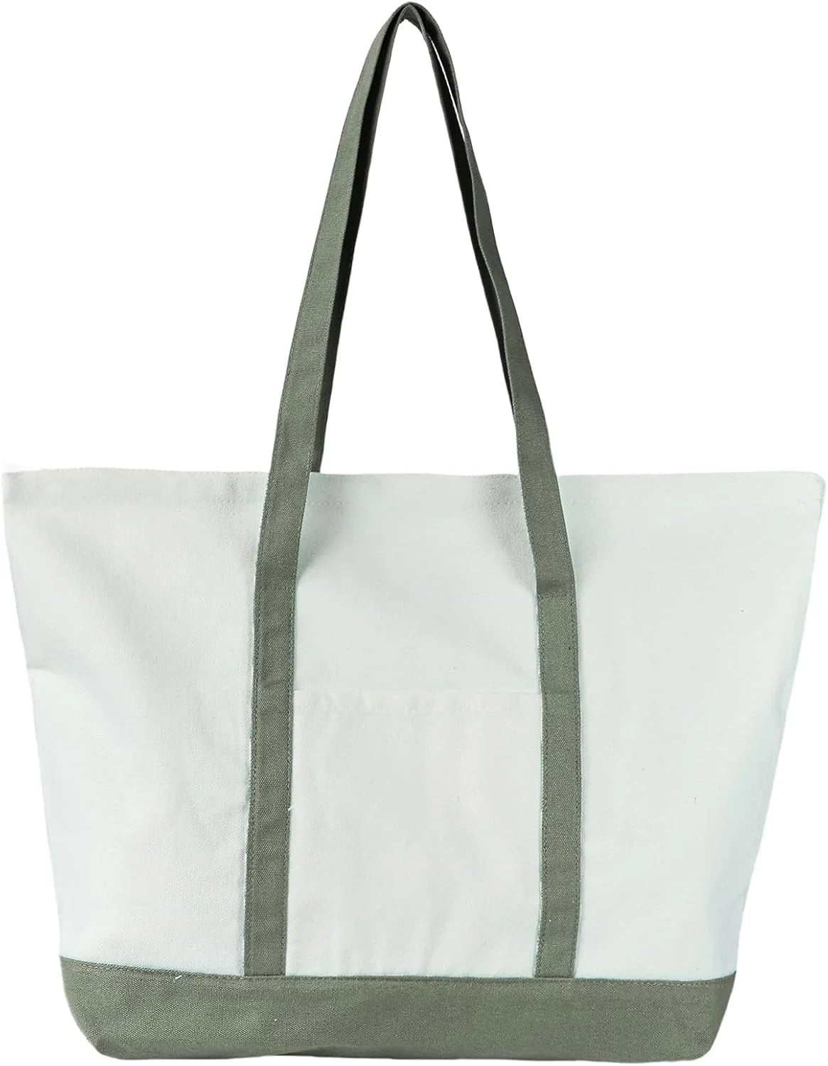 Canvas Tote Bag with External Pocket Extra Large Canvas Tote Bag Heavy Duty Grocery Shopping Bags Weekender Bag