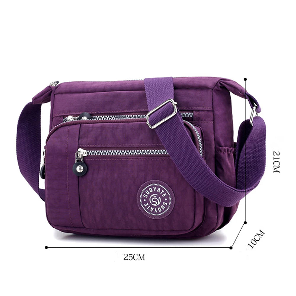 Fashion Multi-Pocket Women's Handbags Casual Crossbody Bag Floral Pattern Shoulder Bag Nylon Waterproof Messenger Bags