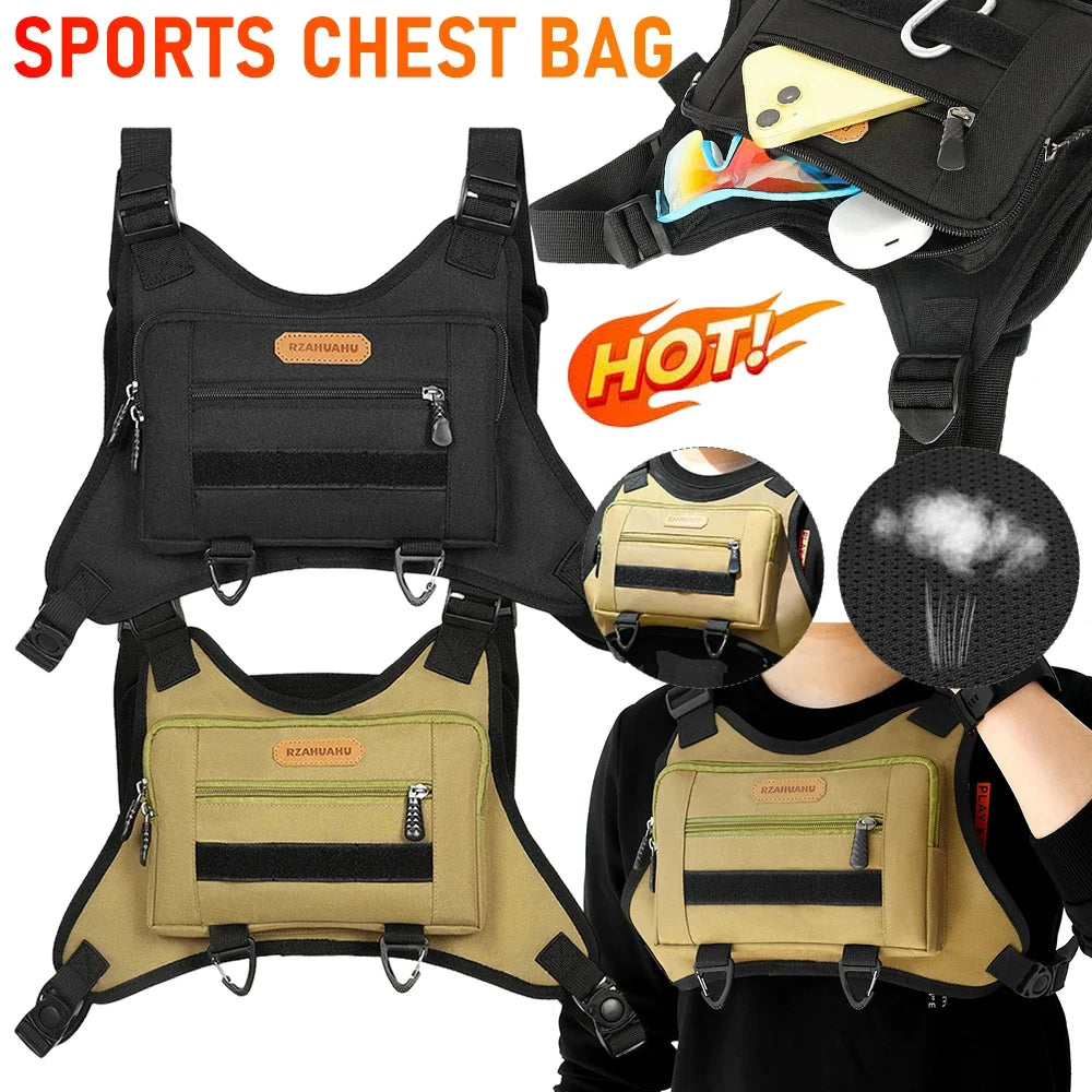 Sports Chest Bag Running Vest Bag Multi-Pockets Fashion Sport Backpack Adjustable Strap Travel Vest Backpack for Running Travel