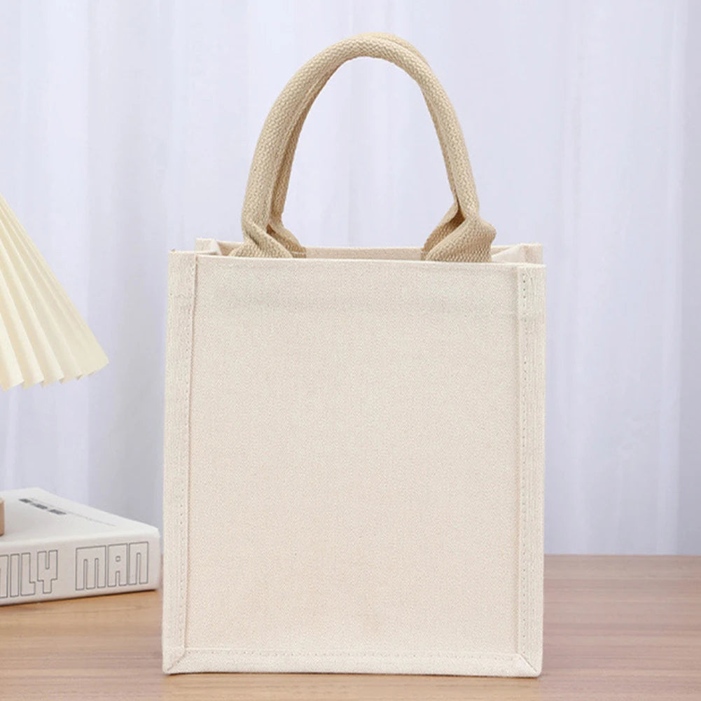 DIY Canvas Tote Bag Ladies Handbags Large Capacity Tote Shopper Bag with Sturdy Handle Grocery Bag for Wedding Birthday Gift