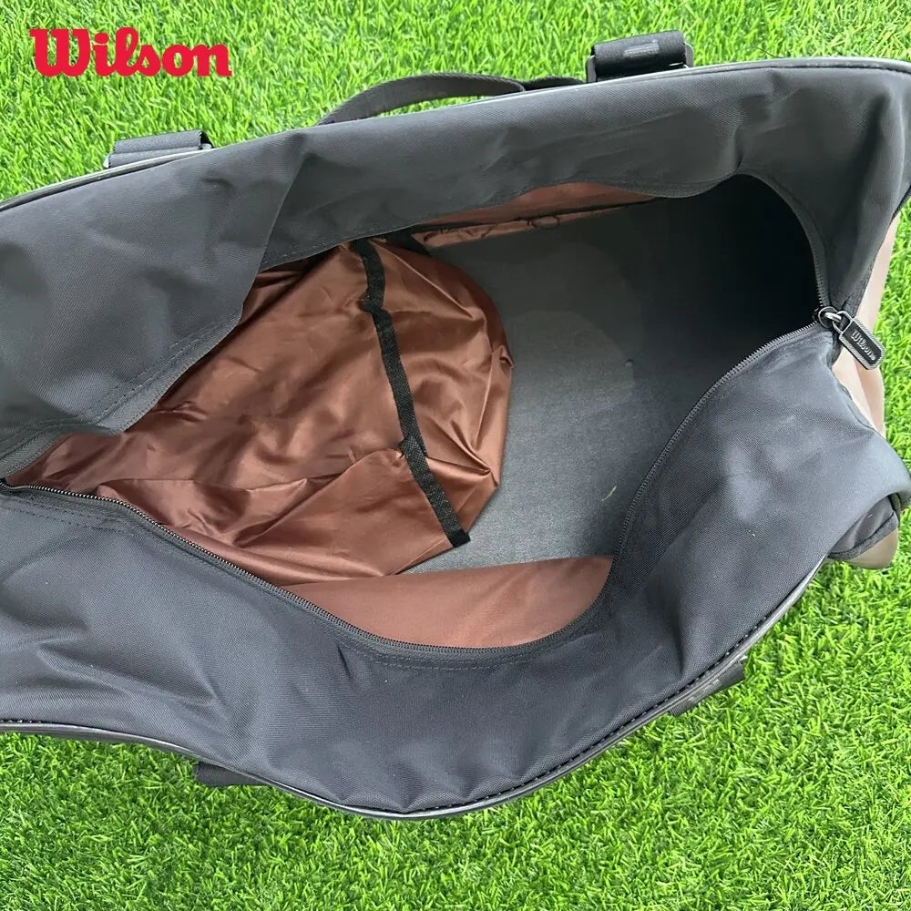 Wilson 2023 Super Tour Pro Staff V14 Brown Tennis Racquet Dufflel Bag Sport Match Team Tennis Bag ‎for 3Pcs Racket WR8025801001