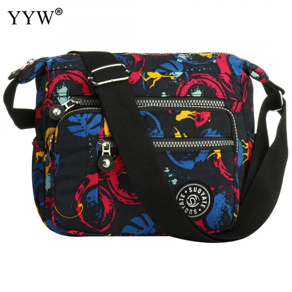 Womens Multi Pocket Casual Crossbody Bag Travel Bag Messenger Handbag For Shopping Hiking Daily Use Nylon Shoulder Bags Pouch