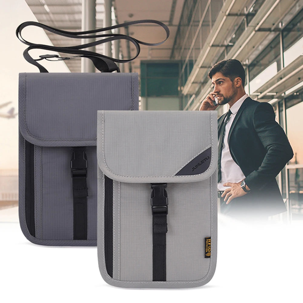 Waterproof Nylon Waist Bag Purse Anti-theft Money Document Card Storage Bag Portable Neck Wallet Mobile Phone Bag Passport Pouch