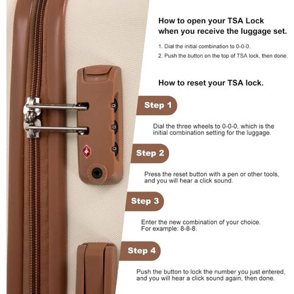 Luggage Sets 4 Piece,Suitcases with Double Spinner Wheels and TSA Lock,Hardcase 6 set Luggage with Travel Duffle Bag,Carry On Lu