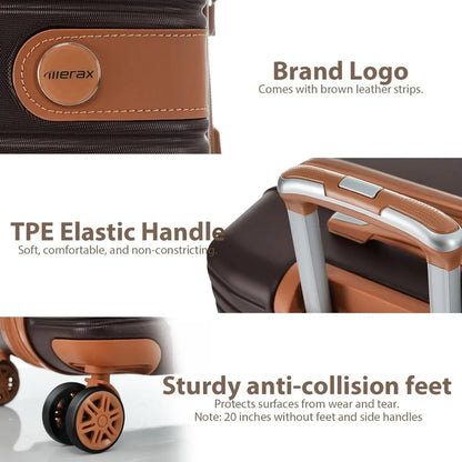 Merax Hardshell Luggage Sets 4 piece Lightweight Suitcases With Wheels TSA Lock Expandable (only 24”/28”) ABS Large Luggage set