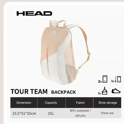 HEAD Tennis Backpack Outdoor Sport Bag Tennis Bag Badminton Gymbag Backpack Original Tennis Backpack With Separated Shoe Bag