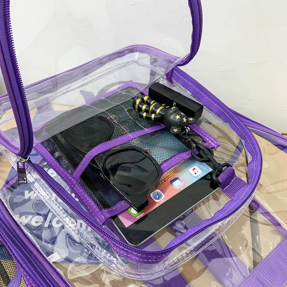 Fashion Student Preppy Style Bag Transparent Backpack Travel Dual Shoulder Teenager Large Transparent Knapsack Casual