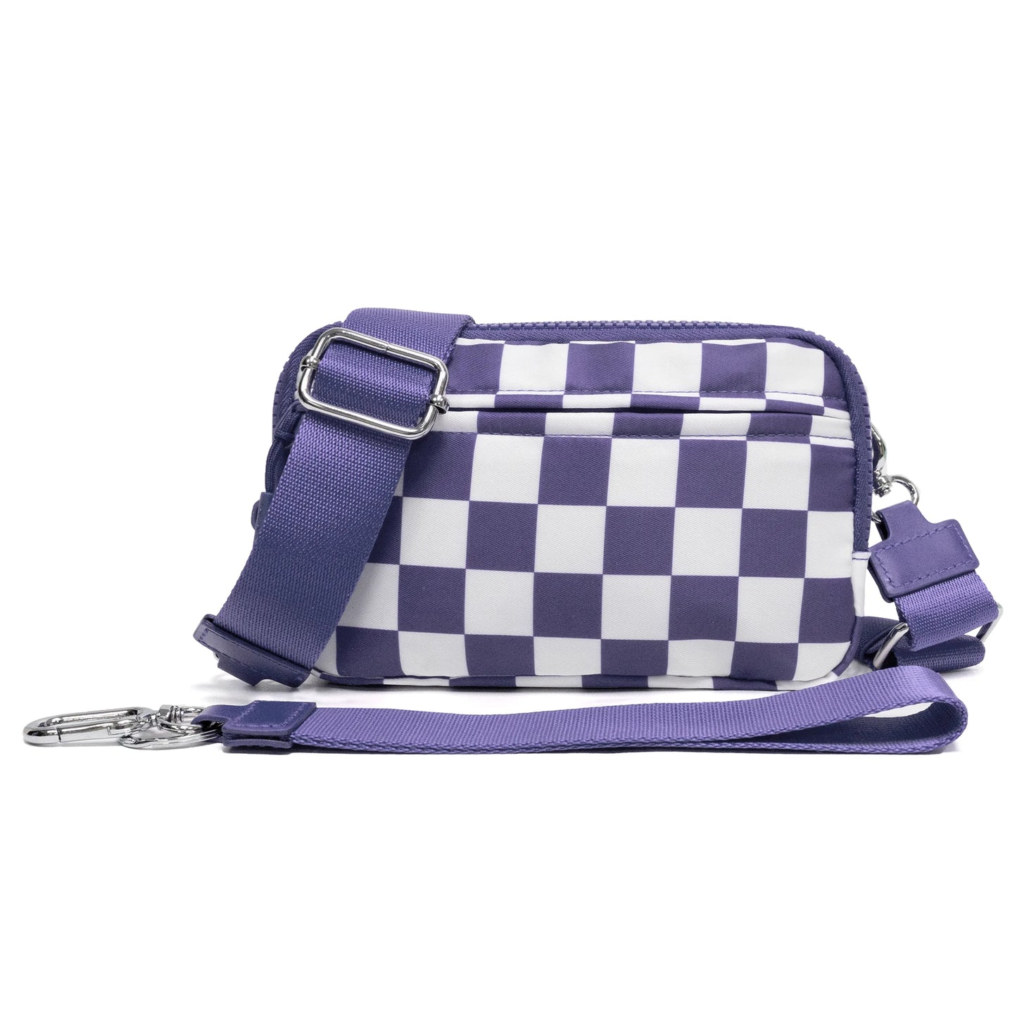 DOYOGI 3 In 1 Black and White Checkered Nylon Crossbody Bags for Women Purses and Handbags Women's Casual Messenger Bags