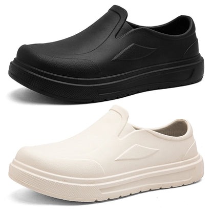 Men EVA Chef Shoes Lightweight Work Shoes Oil-proof Outdoor Safety Shoes Wide Toe Comfortable Walking Shoes for Hotel Restaurant