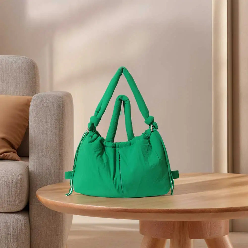 Crossbody Bag for Women Adjustable Strap Hobo Bag Nylon Solid Backpack Large Capacity Puffy Purse for Shopping Travel