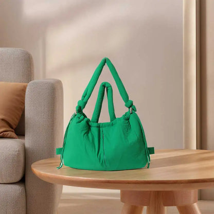 Crossbody Bag for Women Adjustable Strap Hobo Bag Nylon Solid Backpack Large Capacity Puffy Purse for Shopping Travel