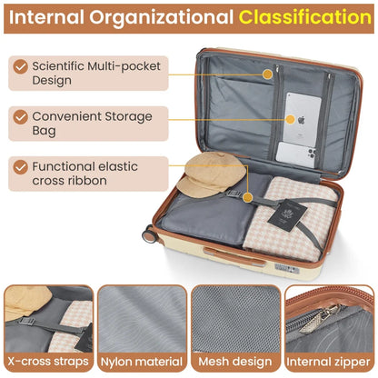 4pcs Luggage Sets Hardshell Durable Expandable Suitcase Spinner Wheels TSA Lock 14/20/24/28 Inch Zippers Travel Suitcase Luggage