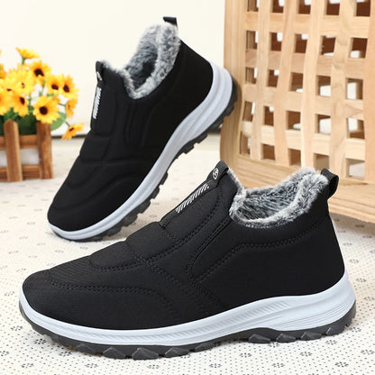 Mens Snow Boots Lightweight Warm Walking Shoes Non-slip Thermal Ankle Boots Comfortable Slip On Sneakers for Travel Hiking