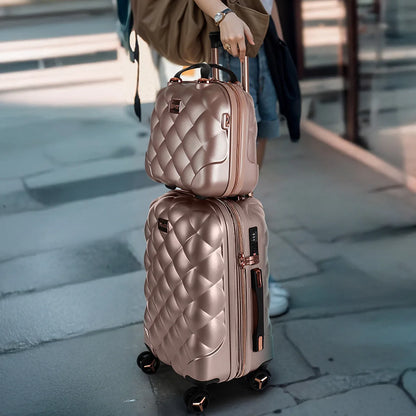 Luggage Sets 2 Piece Suitcase Set PP Hardside Luggage with Spinner Wheels Carry On Luggage with TSA Lock(14"/20")