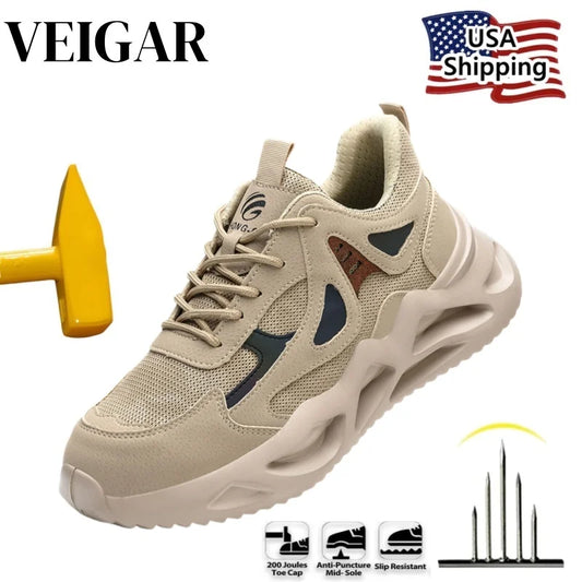Soft Anti smashing Anti-Puncture Protective Safety Shoes For Men Work Shoes  Lightweight Breathable Work Safety Sneakers