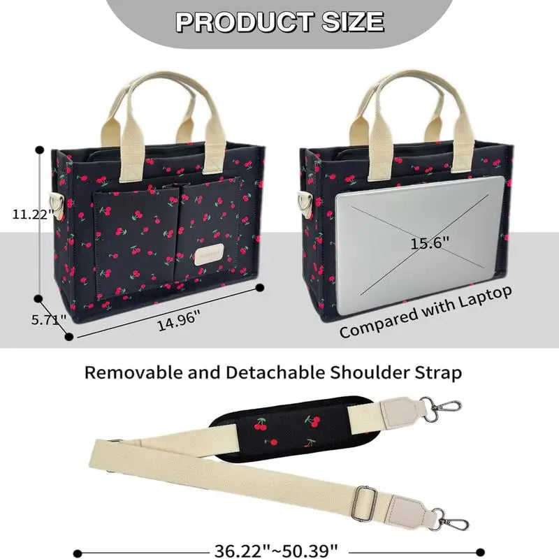 Large Canvas Tote Bag for Women Work Tote Bags with Pockets Laptop Crossbody Purses Everyday Bag Handbags for Travel