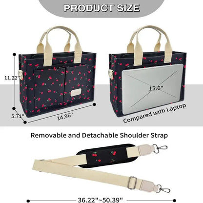 Large Canvas Tote Bag for Women Work Tote Bags with Pockets Laptop Crossbody Purses Everyday Bag Handbags for Travel