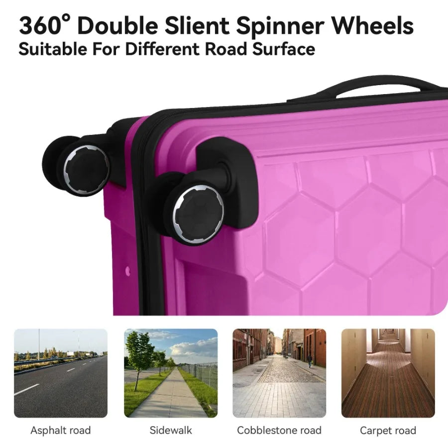 3Piece Luggage Set Travel Lightweight Suitcases with Rolling Wheels TSA lock Moulded Corner Carry on Luggages for Business Trip