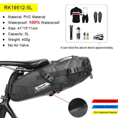Rhinowalk Bicycle Bag 5L-13L Full Waterproof  Road Mountain Bike Cycling Rear Rack Bag Luggage Pannier Bike Saddle Accessories