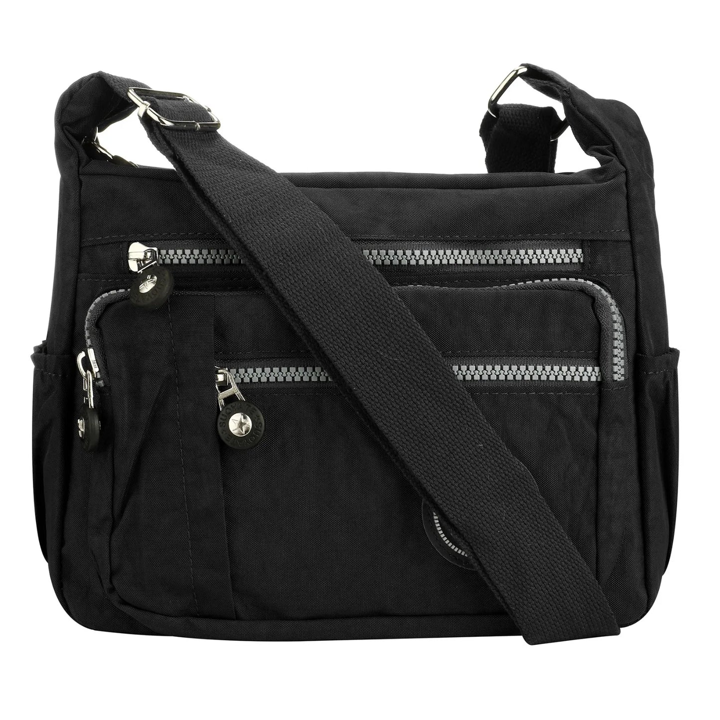 Fashionable multi-pocket wallet handbag, casual crossbody bag, floral pattern shoulder bag, nylon waterproof messenger bag