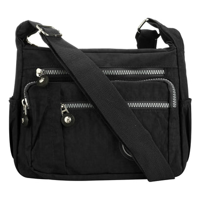 Fashionable multi-pocket wallet handbag, casual crossbody bag, floral pattern shoulder bag, nylon waterproof messenger bag