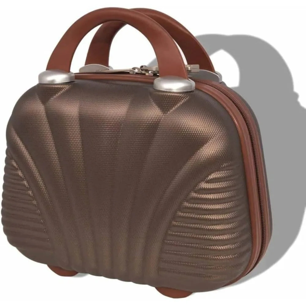 vidaXL 4 Piece Hardcase Trolley Set Coffee Trip Traveling Luggage Suitcase