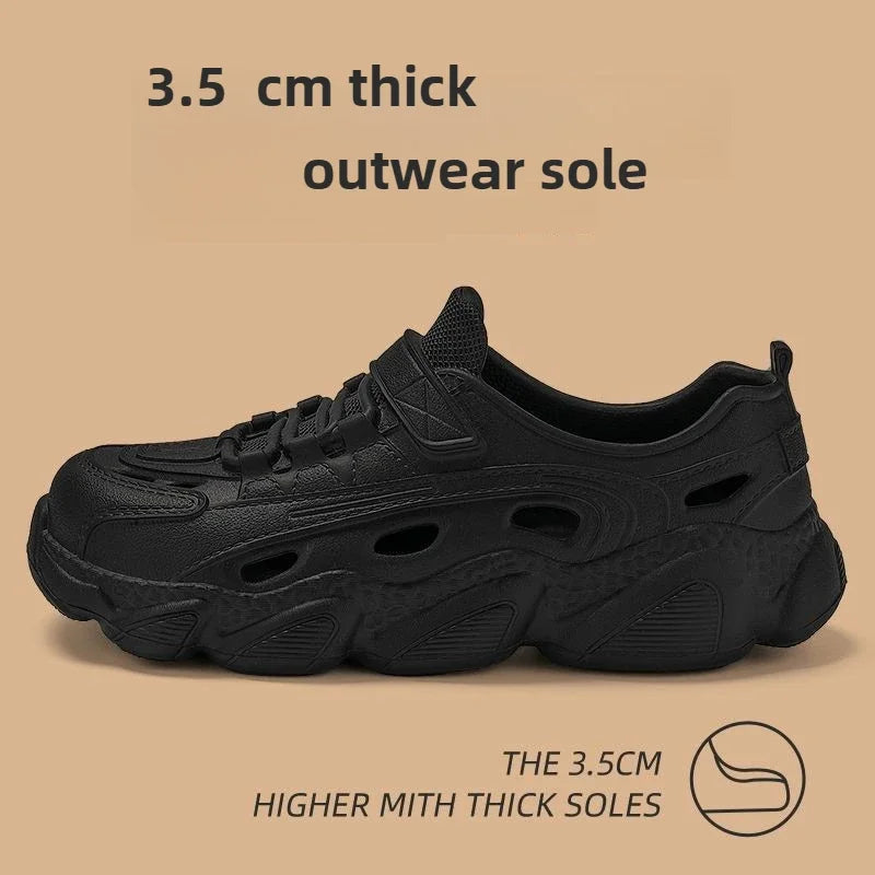 Trendy Men's Sandals Outdoor Wear Thickened Anti-slip Wear-resistant Fashion EVA Moulded Couples Clog Shoes Wholesale