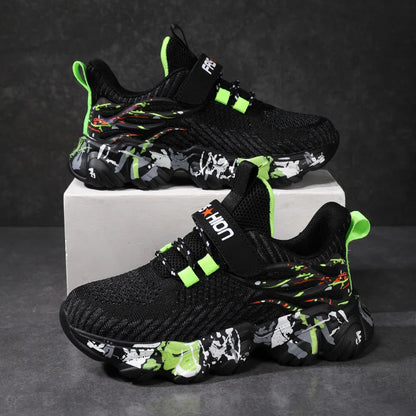 Children Fashion Breathable Stripe Design for Training, Running & Sports Sneaker for Kids