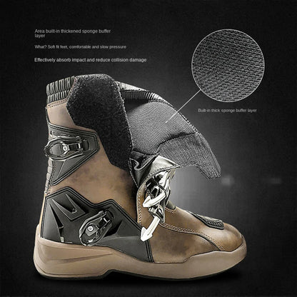 Motorcycle anti-fall riding shoes anti-slip wear-resistant waterproof breathable rally boots protective moto cross-country equip