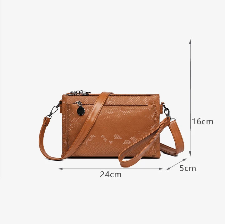 Sequins Three-layer Bag Women Soft Leather Shoulder Crossbody Messenger Bags Clutch Sac Luxury handbags women Bgas Designer