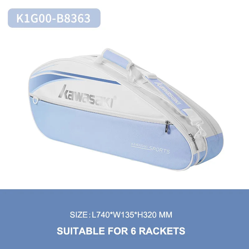 Kawasaki Portable Badminton Racket Bag K1G00-B8363 (Suitable For 6 Rackets) Convenient Carry Sport Gym Bag