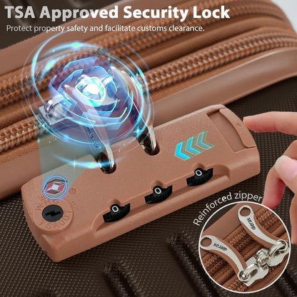 Merax Hardshell Luggage Sets 4 piece Lightweight Suitcases With Wheels TSA Lock Expandable (only 24”/28”) ABS Large Luggage set