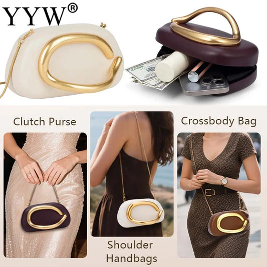 PU Leather Fashion Luxury Box Clutch Handbag Women Evening Banquet Bags Wedding Party Chain Crossbody Shoulder Bag Dinner Purses