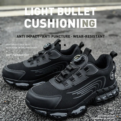 Rotating Button Safety Shoes Men Anti-smash Anti-puncture Work Shoes Fashion Men Safety Sport Shoes Security Protective Boots