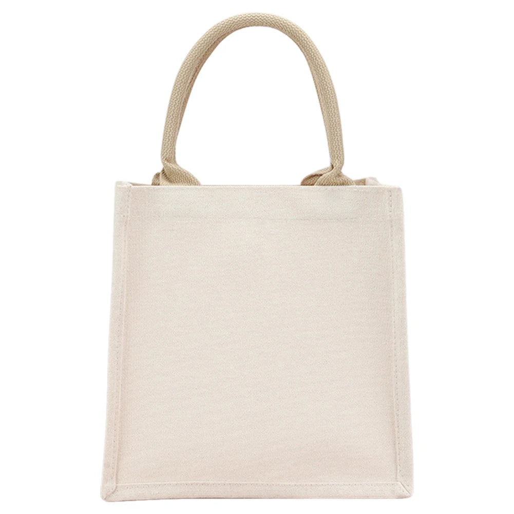 DIY Canvas Tote Bag Ladies Handbags Large Capacity Tote Shopper Bag with Sturdy Handle Grocery Bag for Wedding Birthday Gift