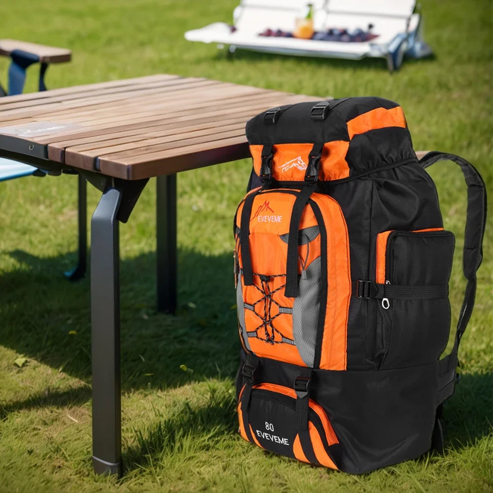 80L Mountaineering Backpack Large Capacity Climbing Backpack Adjustable Strap Mountain Climbing Rucksack Travel Accessories