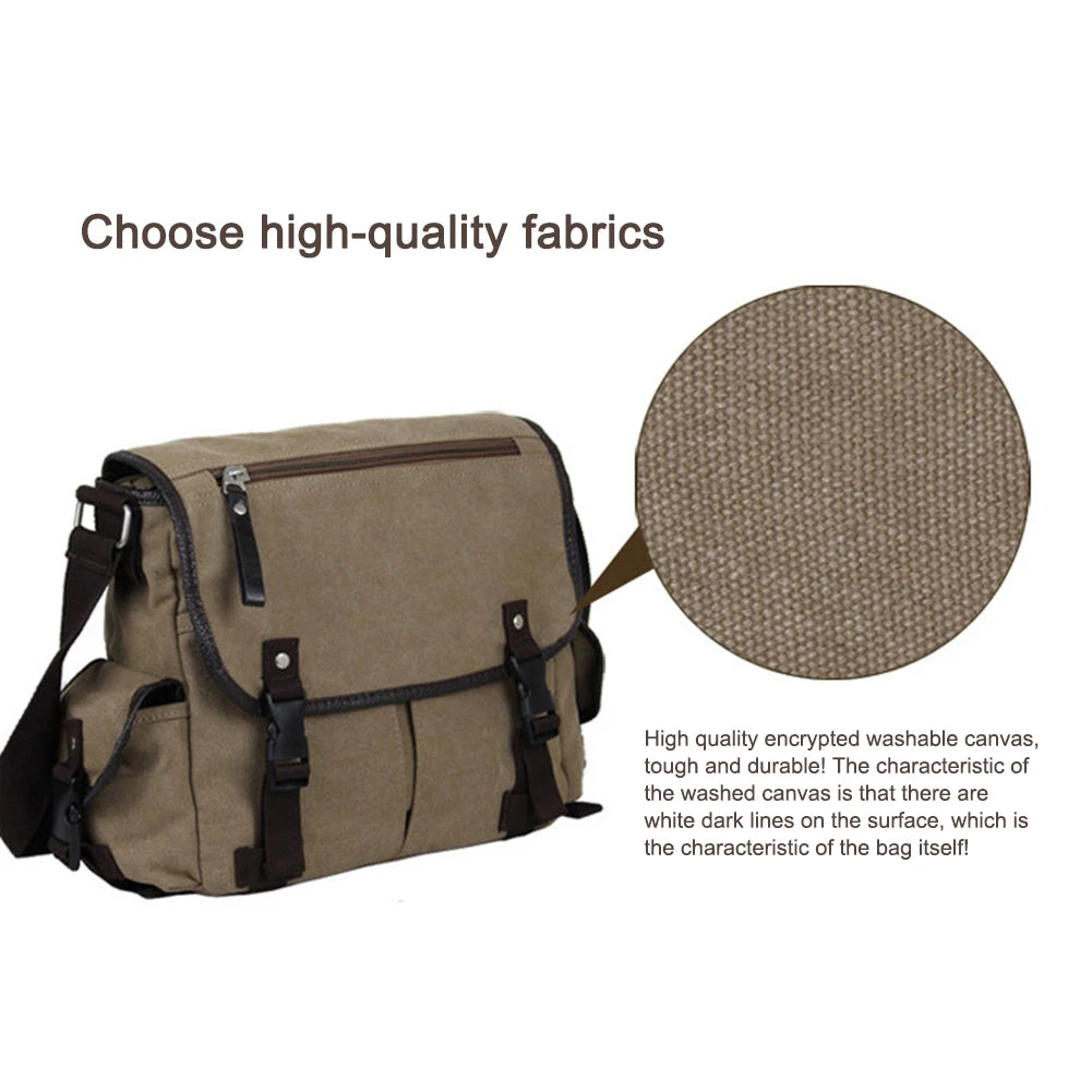 Vintage Satchel Handbags Large Capacity Messenger Handbags Water Resistant 14 Inch Laptop Pouch Adjustable Strap for School Work