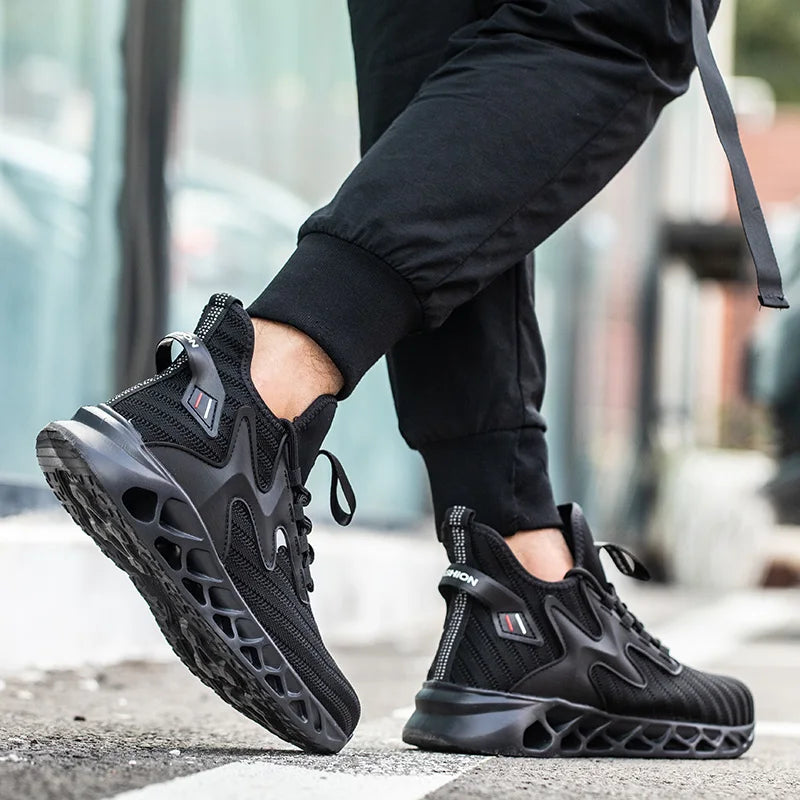 Safety Shoes Steel Toe Boots for Men Comfortable Work Shoes Anti shock Anti-Drop Work Sneakers Protective Boots