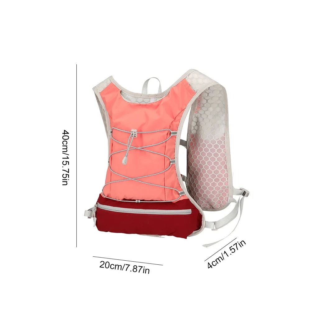 Outdoor Biking Running Storage Vest Pack Lightweight Hydration Backpack Reflective Water Bottle Chest Pack Phone Storage Pocket