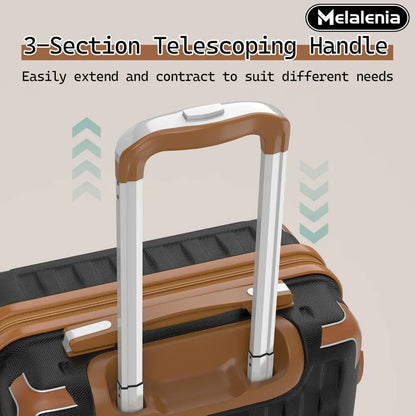 Melalenia Luggage Sets 7 Piece Suitcase Set, Hard Shell Carry on Luggage Travel Suitcases with Spinner Wheels and TSA Lock, Ligh