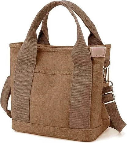 Small Tote Bag with Zipper, 2024 Canvas Multi-Pocket Crossbody Bag Shoulder Bag Satchel Hobo Bag Messenger Bag