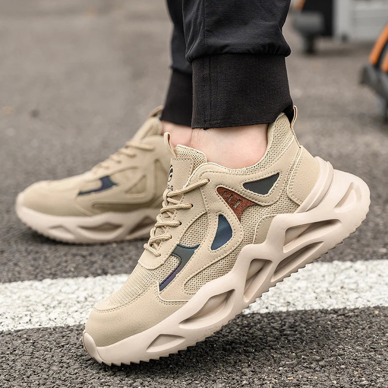 Unisex Work Safety Shoes Steel Toe Cap Light Breathable Sneaker For Men Anti-smash And Anti-puncture Safety Sneakers Shoes