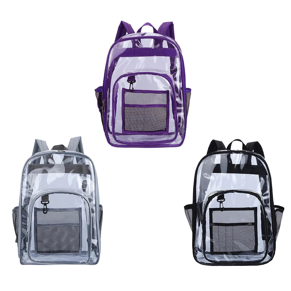 Fashion Student Preppy Style Bag Transparent Backpack Travel Dual Shoulder Teenager Large Transparent Knapsack Casual
