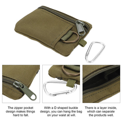 Outdoor EDC Molle Pouch Wallet Mini Portable Key Card Case EDC Pouch Bag Coin Purse with Carabiner