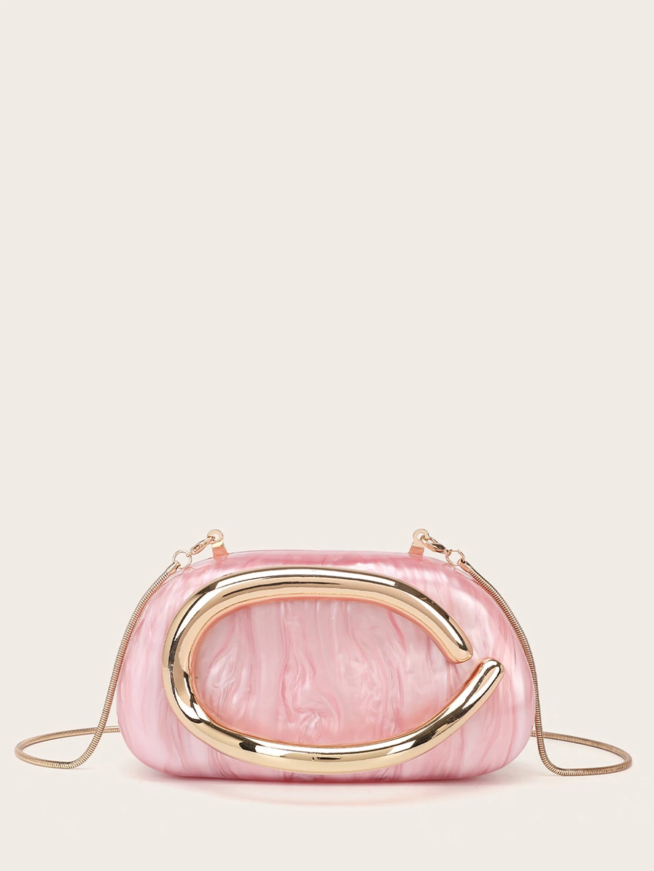 Fashion White Acrylic Clutch Bag Bride Metal Gold Women Luxury Evening Banquet Clutch Bag Shoulder Wedding Party Purse