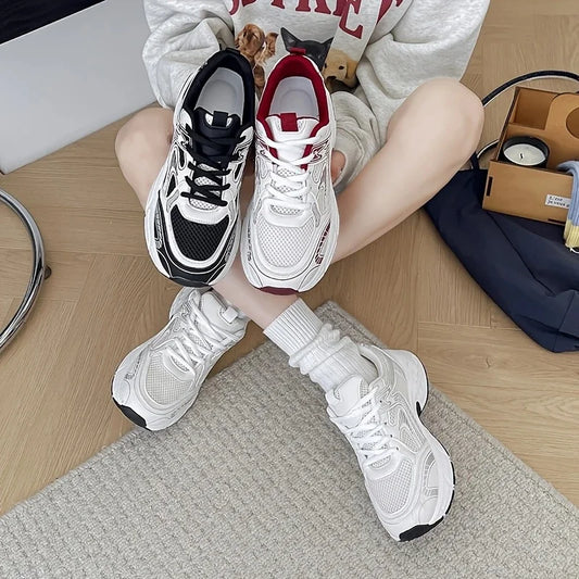 New style dad shoes for women, casual outdoor sports shoes with thick soles and breathable mesh design, lightweight, stylish, ve