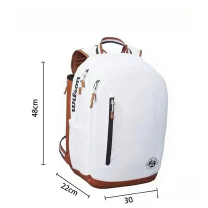 Wilson Roland Garros - Clay Tennis Bag, 2-racket Max Backpack with compartments, commemorative trip to the French Open