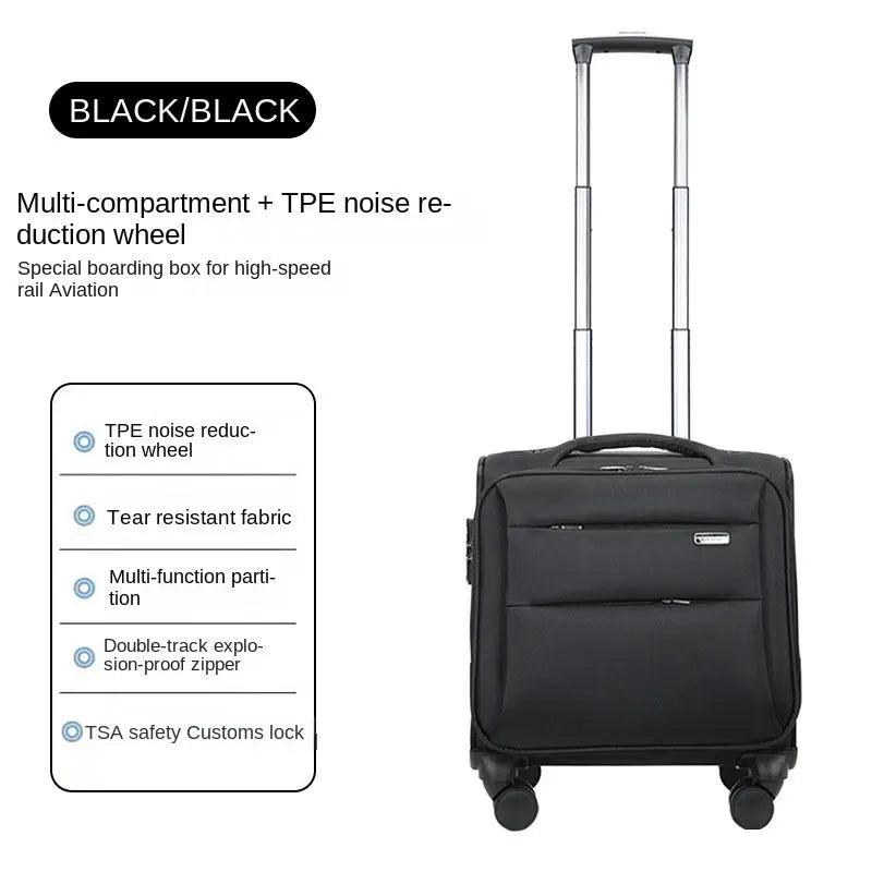 12 20-inch Mini Carry-on Cabin Suitcase Business Travel Luggage Oxford Cloth Trolley Case Small Size 14 16 18 Inch