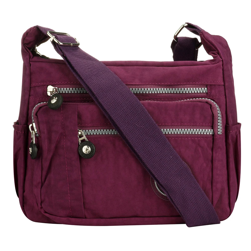 Fashion Multi-Pocket Women's Handbags Casual Crossbody Bag Floral Pattern Shoulder Bag Nylon Waterproof Messenger Bags