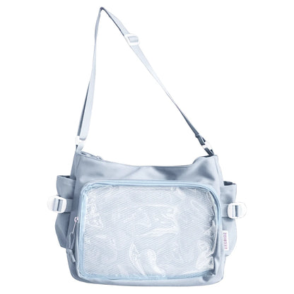Women Ita Bag Fashion Shoulder Bag with Clear Window Simple Tote Bag Adjustable Strap Stylish Crossbody Bag Trendy Outdoor Bag